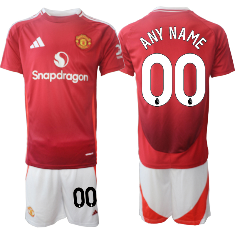 Men 2024-2025 Club Manchester United home Red customized Soccer Jersey